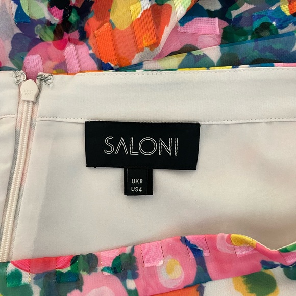 SALONI Cece Floral Print Mini Revolve
Ruffle Skirt in Pink Rosette Size US 4 - Picture 4 of 4